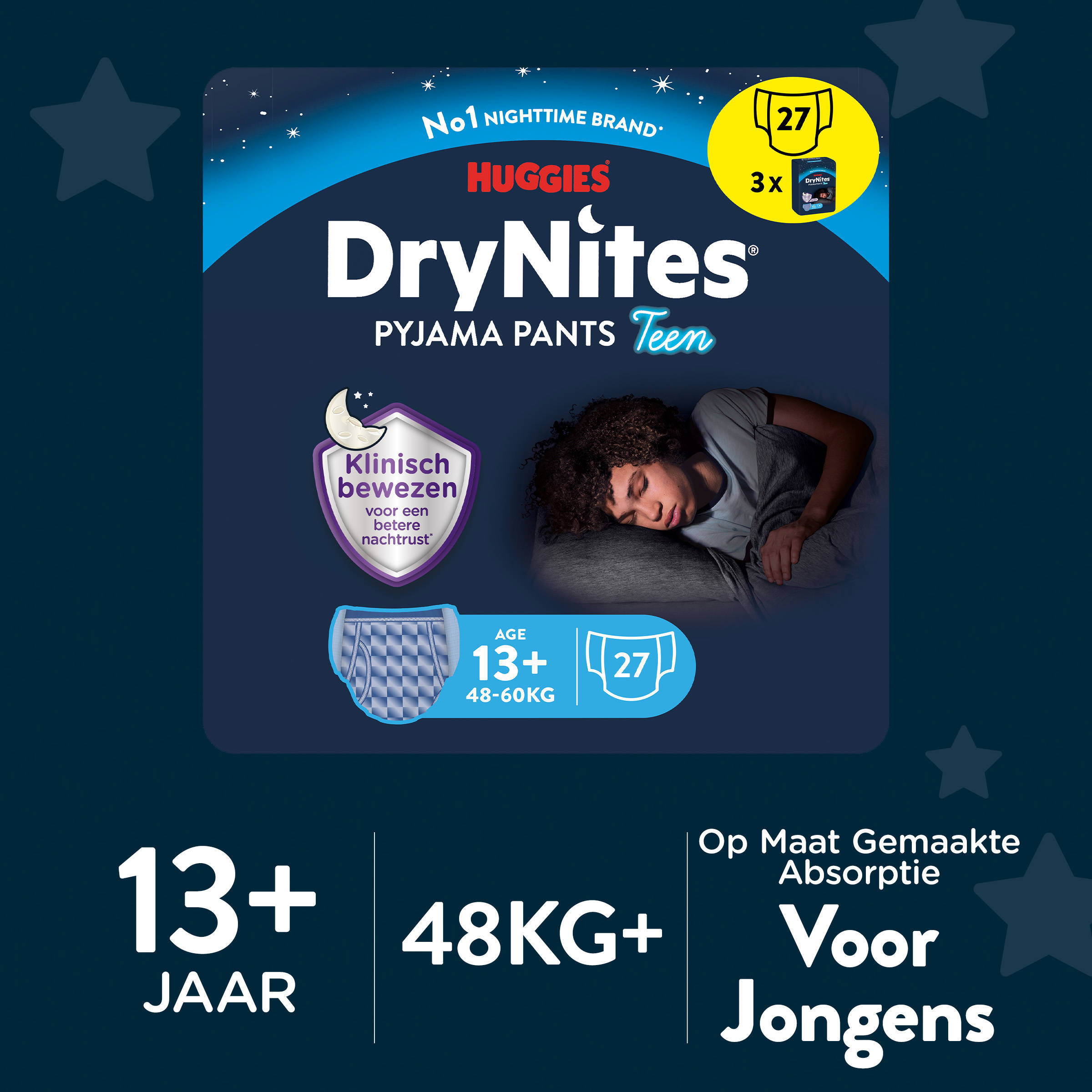 Huggies luierbroekjes - jongens - 13+ jaar - 27 stuks