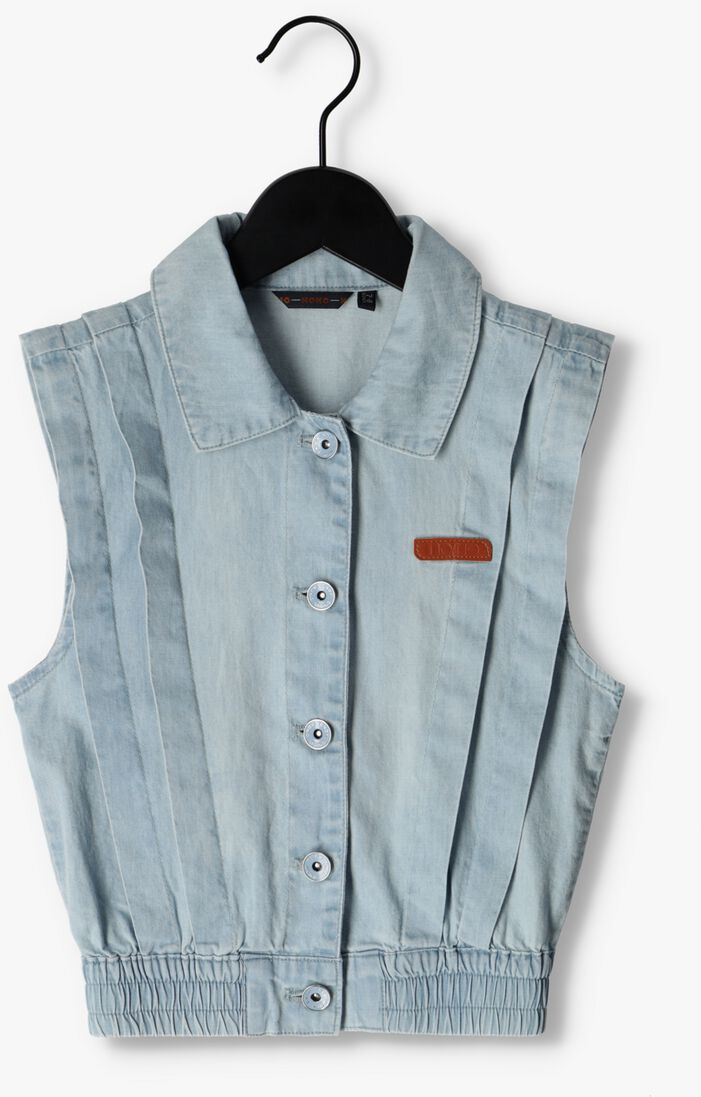 NONO blauwe nono gilet donka sleeveless denim button up vest
