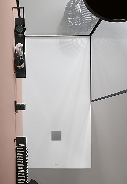 Receveur de douche 100 x 180 cm en acrylique, anthracite texturé, Villeroy & Boch Exklusive