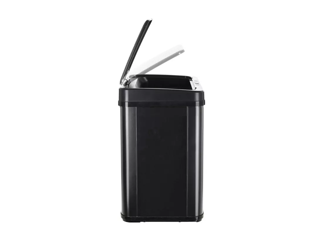 WELL HOME - Poubelle Intelligente sans Pieds pour Recyclage avec ouverture automatique et contact manuel 15L+15L 35,5x26x60cm Couleur Noir