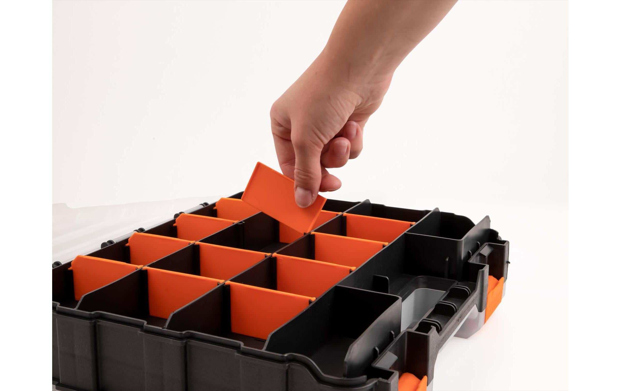 Sortimentskasten Orange / Schwarz 34 FächerDelock Sortimentsbox mit 34 Fächern 320 x 270 x 80 mm Orange / Schwarz