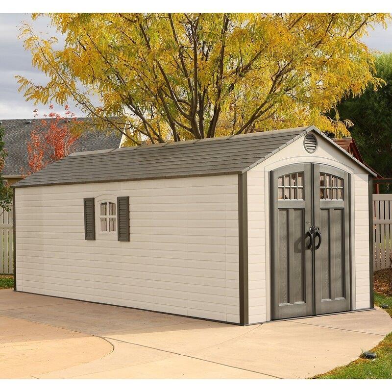 8 ft. W x 20 ft. D Plastic Storage Shed