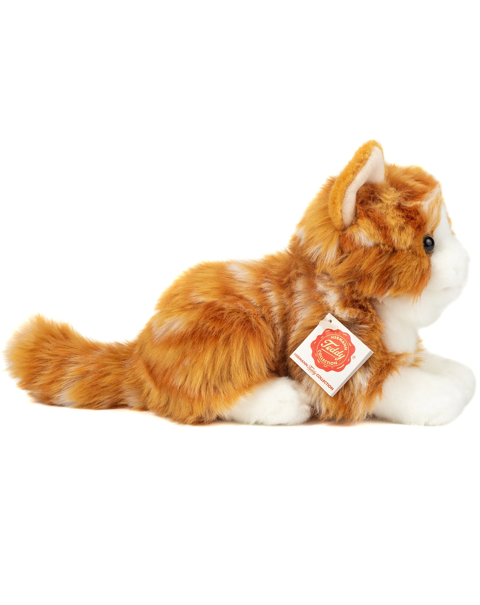 Kuscheltier KATZE (20 cm) liegend in rotbraun