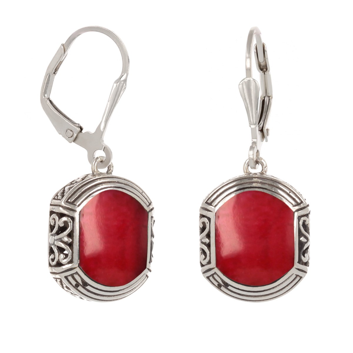 Boucles d'Oreille Ethniques Corail & Argent 925 | Style Exotique - Aden