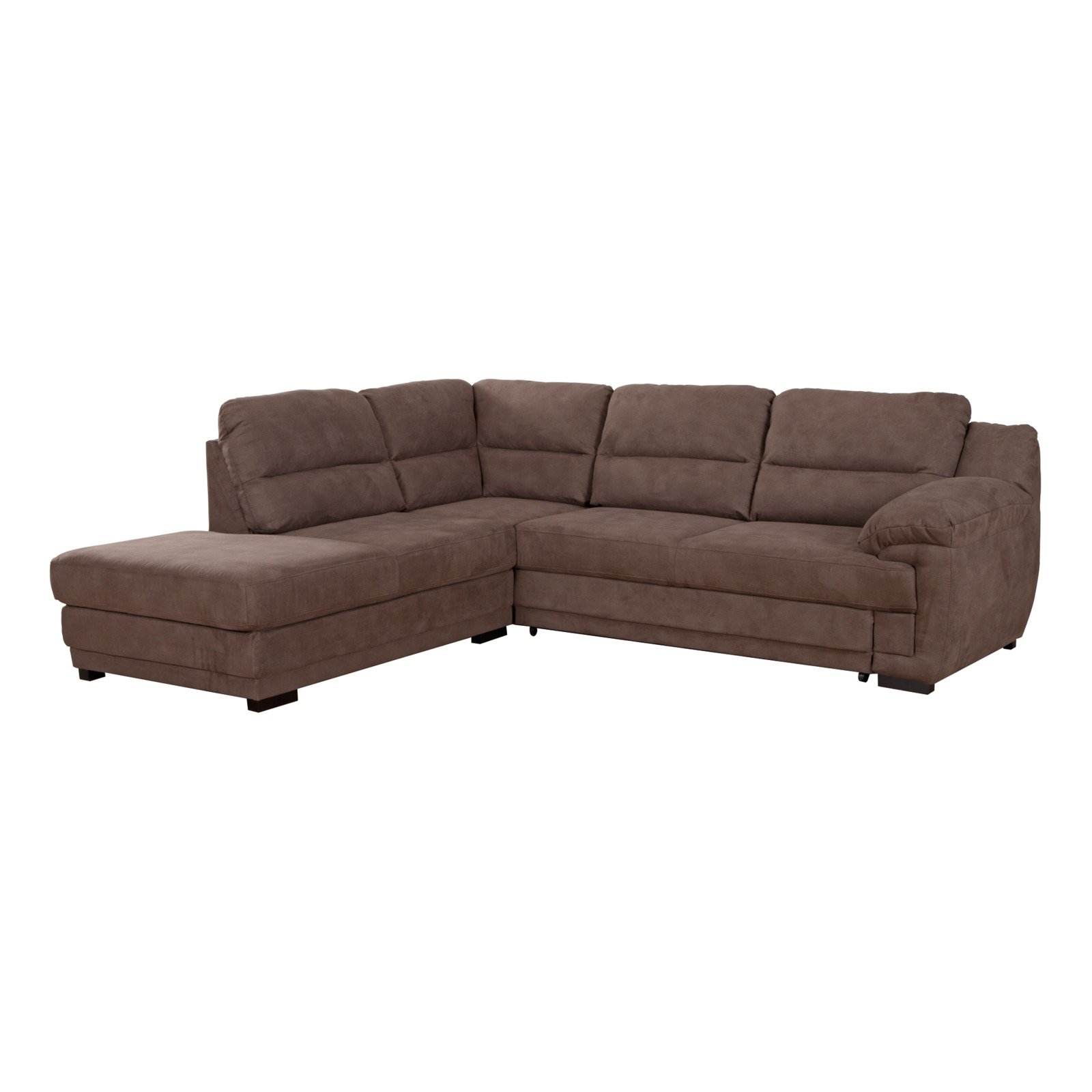 Ecksofa Melfi Microfaser braun, Récamière links