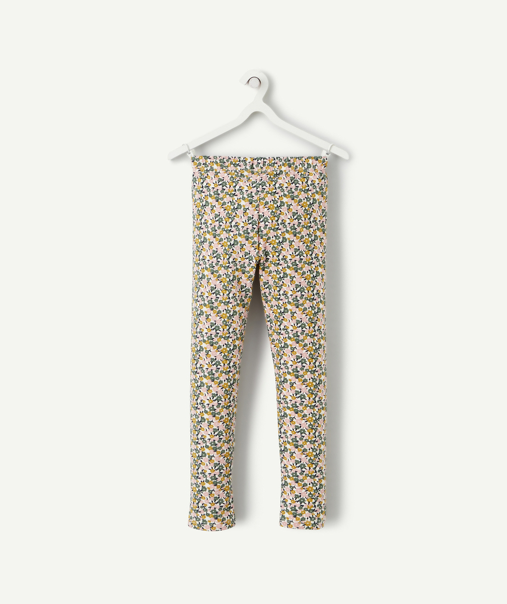 LEGGING FILLE EN COTON BIO IMPRIMÉ FLEURI