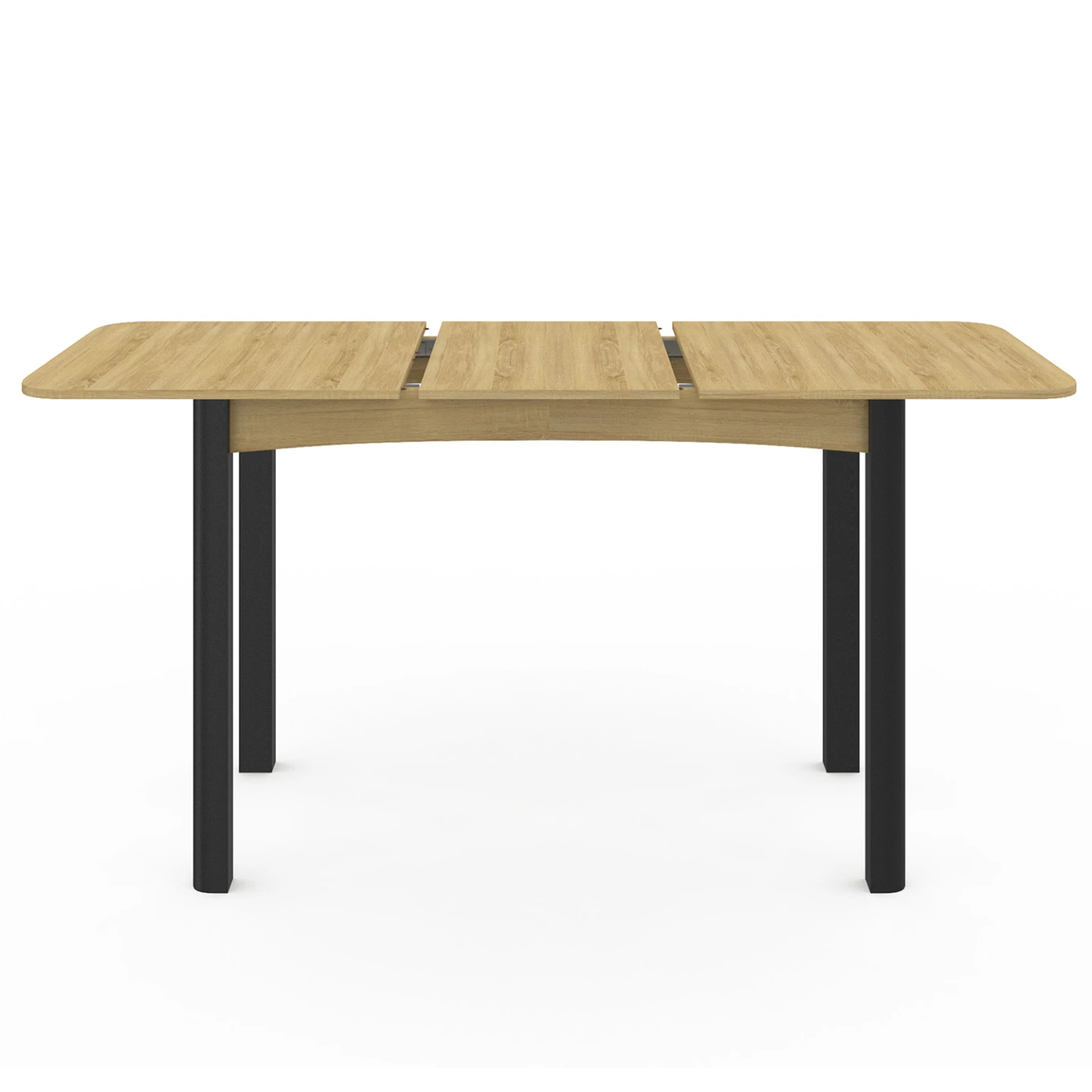 Table à manger extensible rectangle JUNE 4-8 personnes bois et noir 120-160 cm