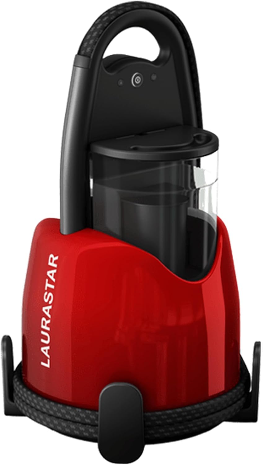 Laurastar Lift Original Red, Dampfbügelstation, 3-in-1 Bügelstation, die Ihre Kleidung entknittert, bügelt und reinigt, Hygienische Dampf, Abnehmbarer Wassertank, Vertikales Bügeln, Rot