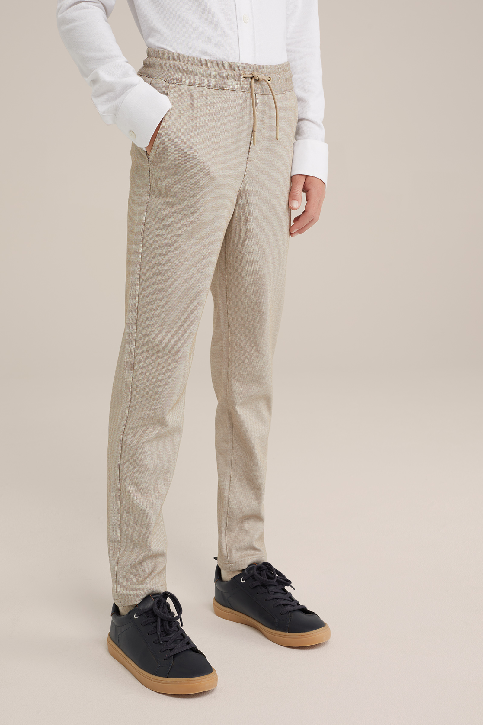 Jongens slim fit pantalon WE Fashion Lichtbruin