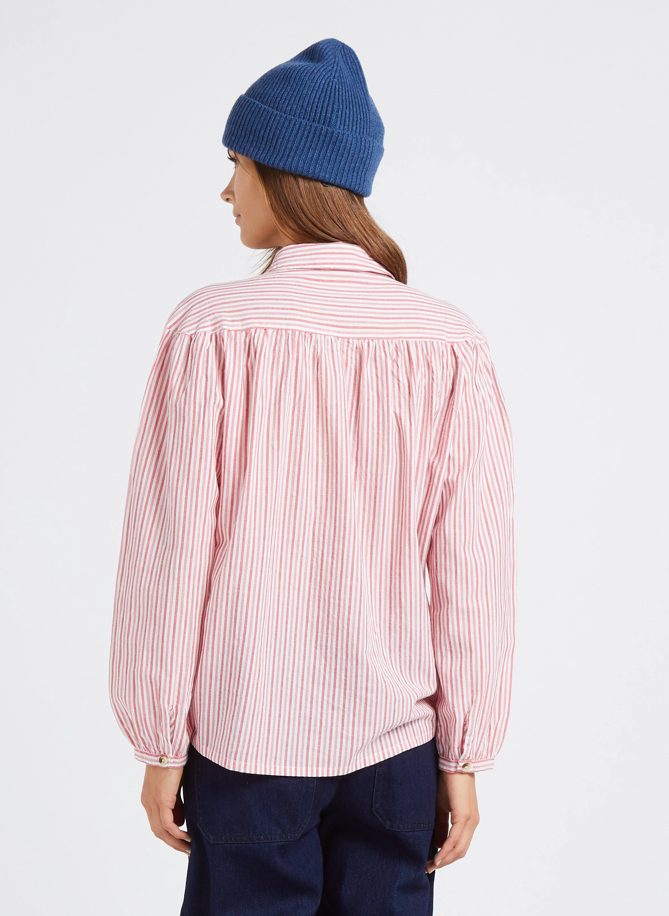CLOCLO - Chemise ample col classique en coton biologique | Rouge
