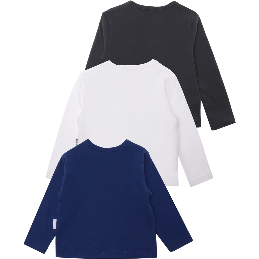 Liliput Langarmshirts (Pack, 3-tlg.) weiss anthrazit dunkelblau