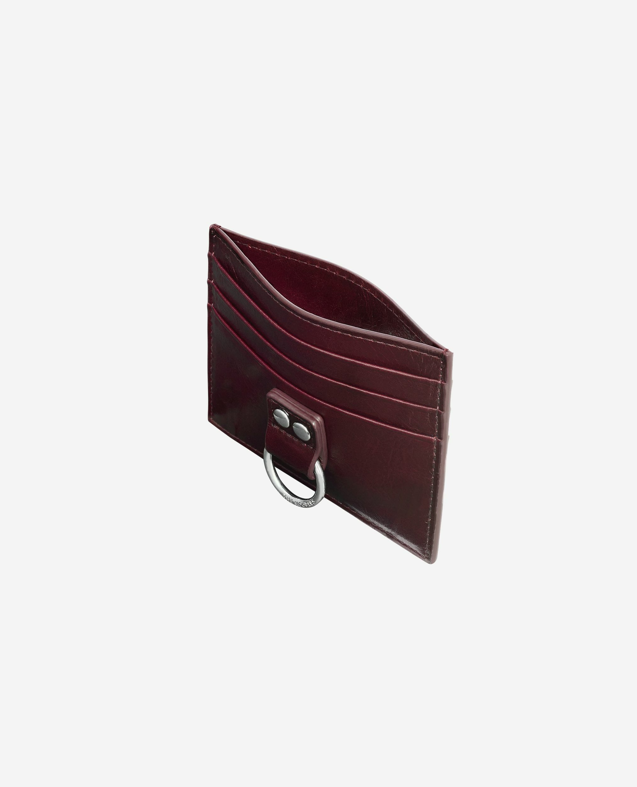 Porte-cartes Amelia en cuir craquelé bordeaux