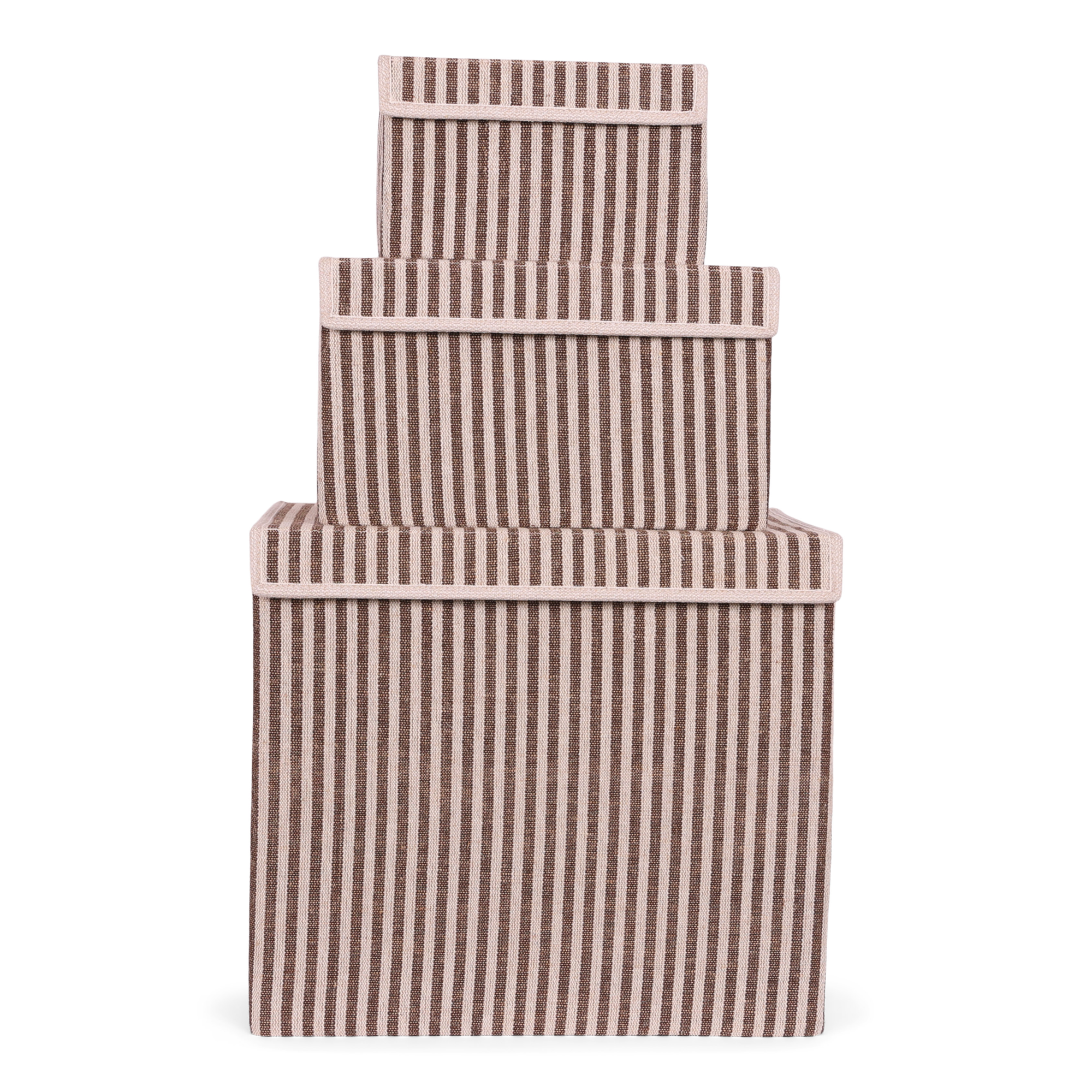 Opbergdoos Auri stripe brown 45x34x40cm