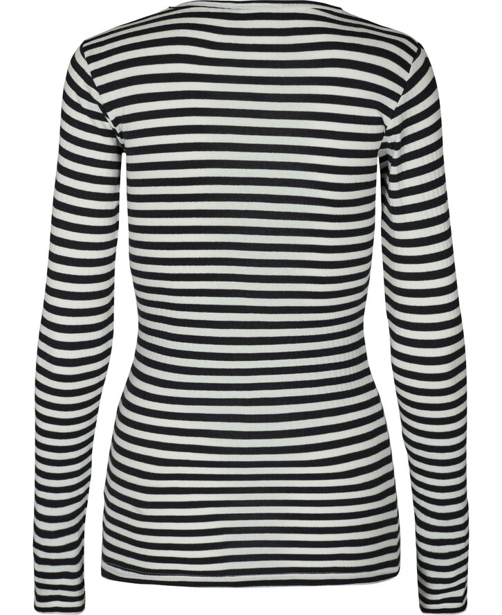 Magasin du Nord Collection Milla 1 Langærmet T-shirt - 100% Økologisk Bomuld Black / star white stripe