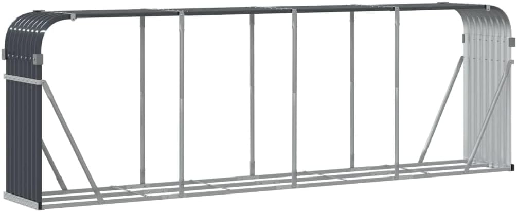 Kangmusi Kaminholzunterstand Anthrazit 300x45x100 cm Verzinkter Stahl, kangmusi364566
