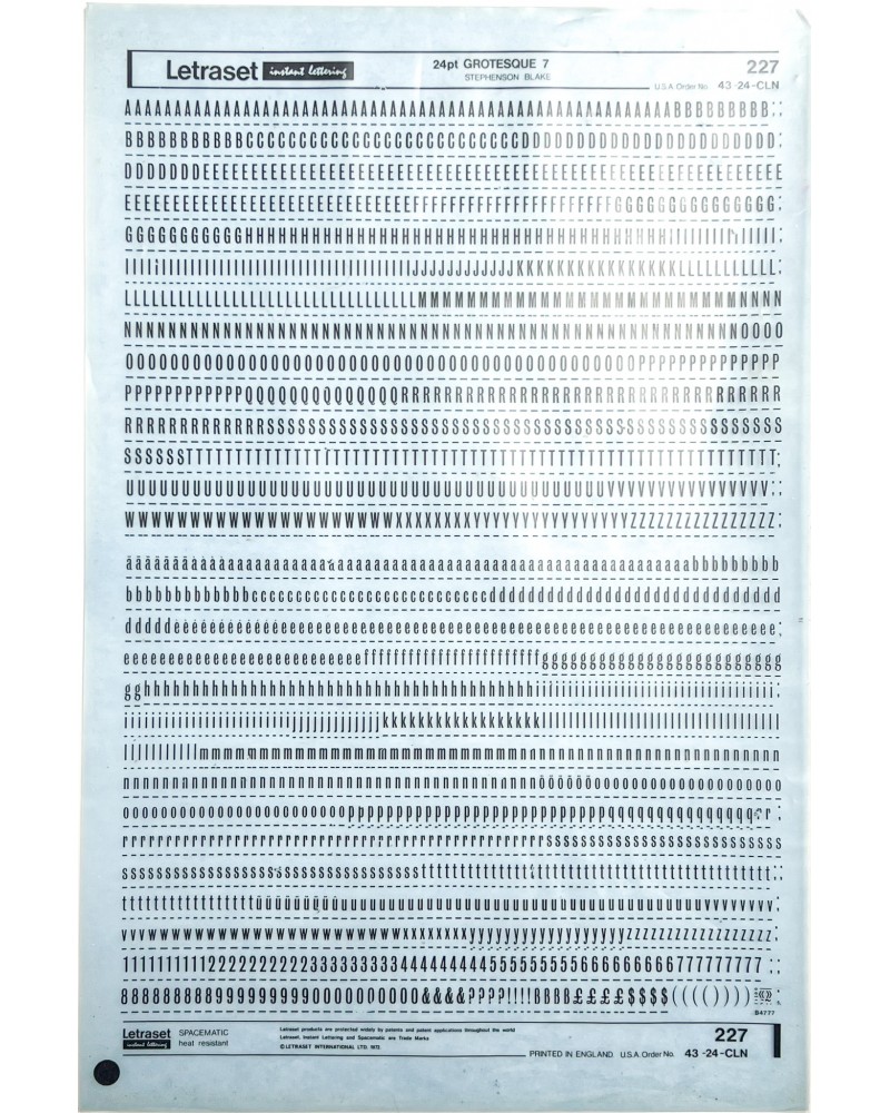 Letraset 227 - Grotesque 7 24pt