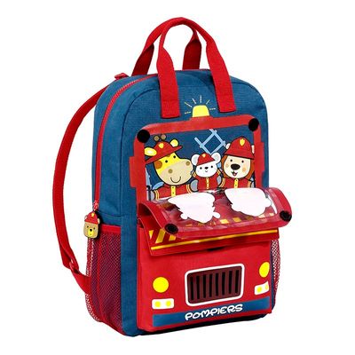 Sac à dos maternelle Mini Pompier - 1 compartiment - bleu - Viquel