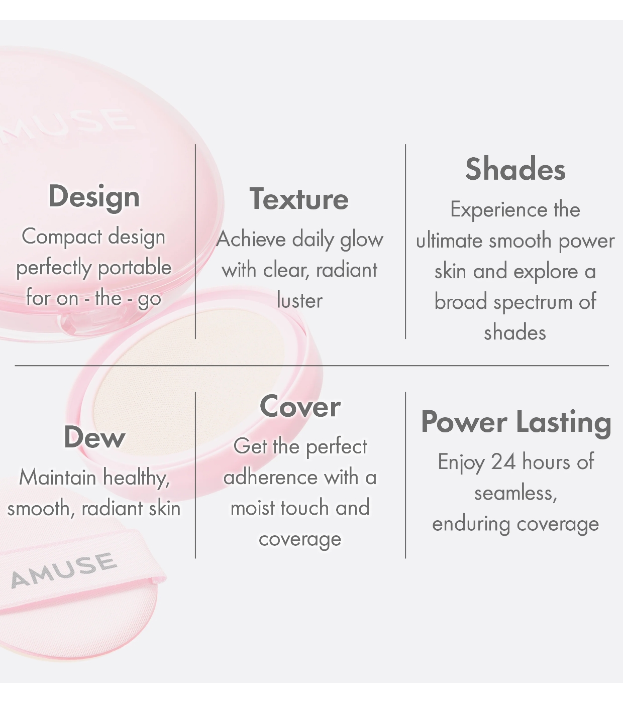 Amuse - Base Cushion Dew Power Vegan SPF50 PA++++ - 03: Honey