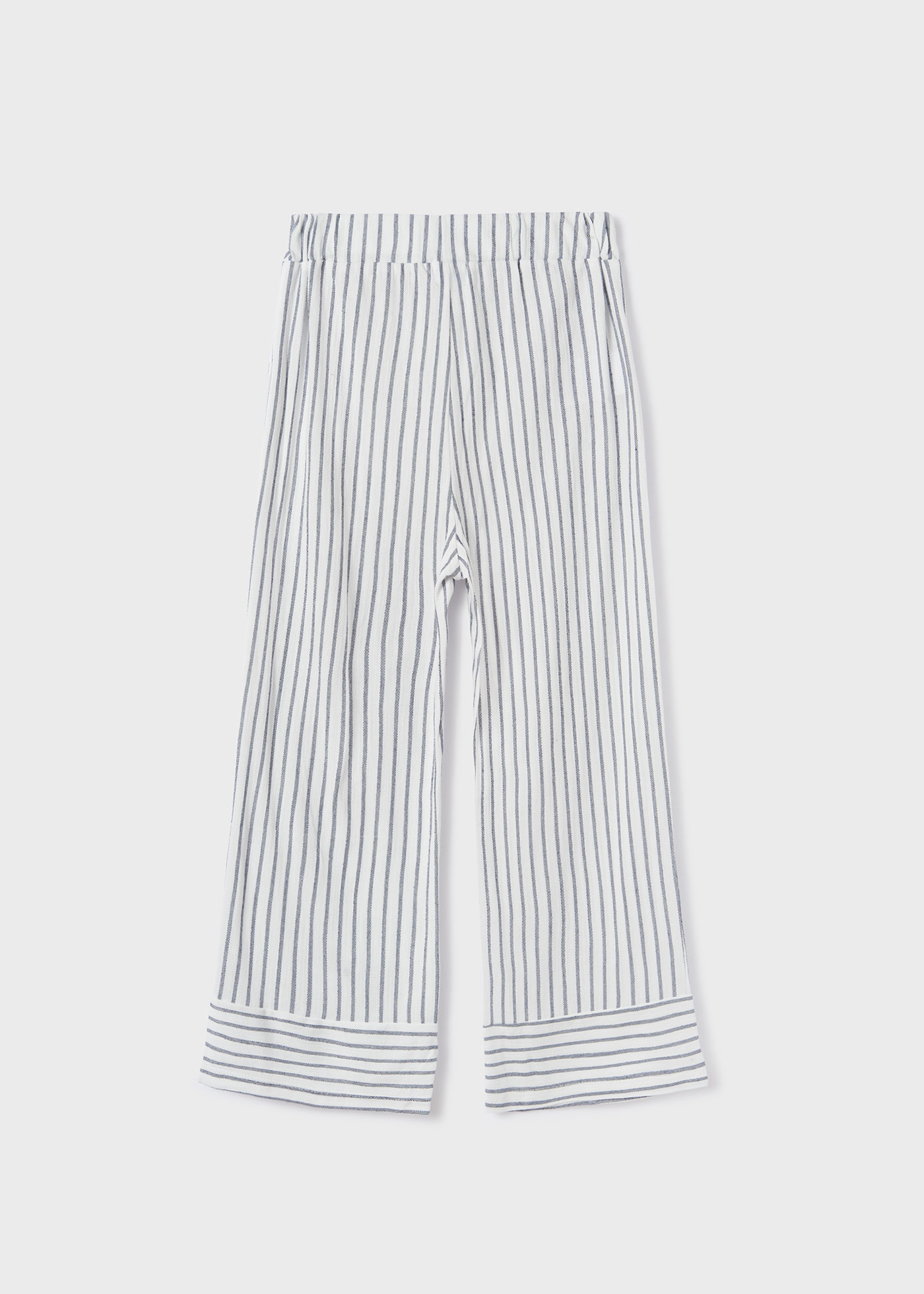 Calça cropped com estampa listrada para meninas