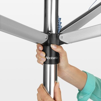 Brabantia Topspinner Droogmolen - met Metalen Grondanker - 50 m - Metallic Grey