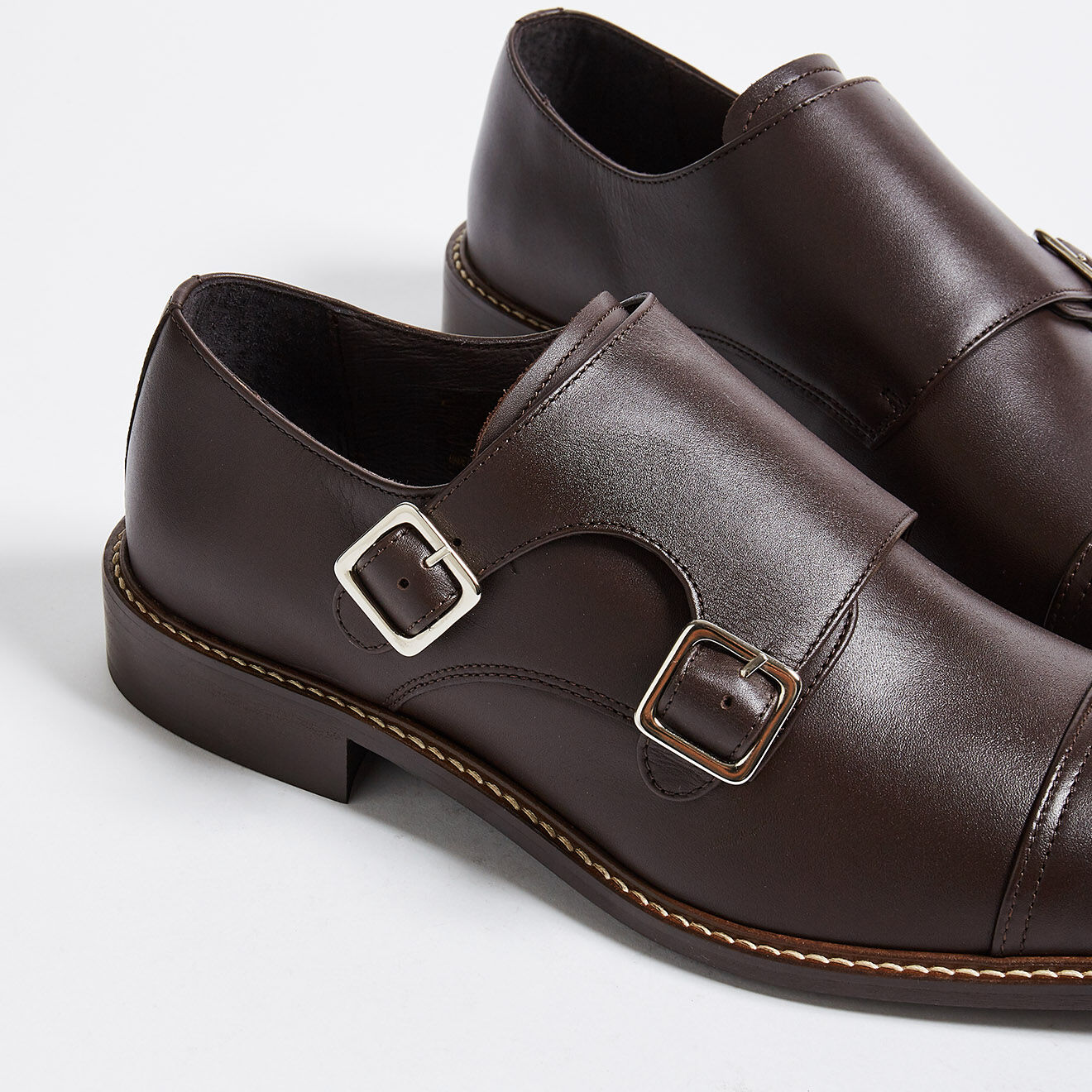 Klom Monks Guillaume  en Cuir lisse marron foncé