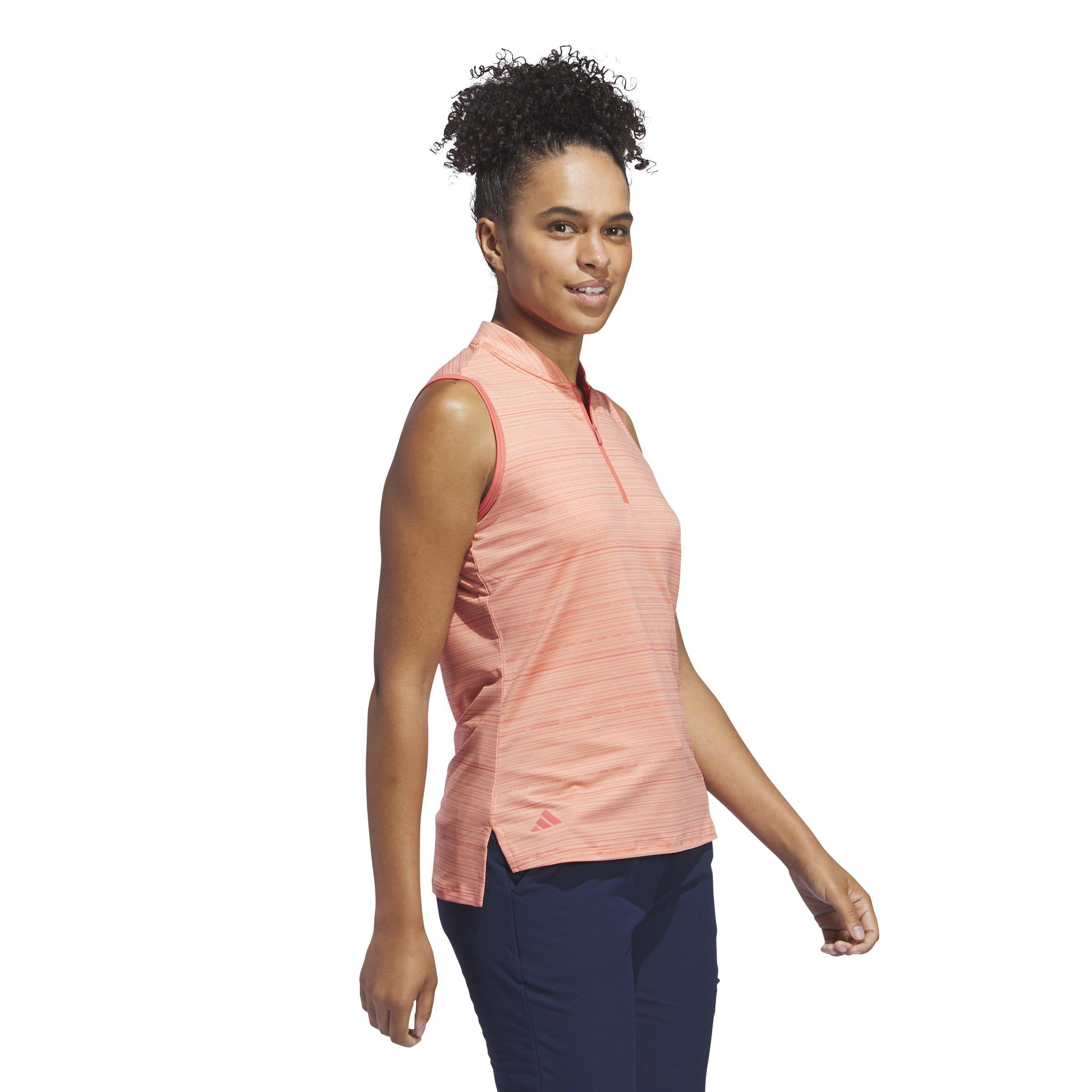 adidas Ultimate365 Stripe Sleeveless Polo Shirt Womens
