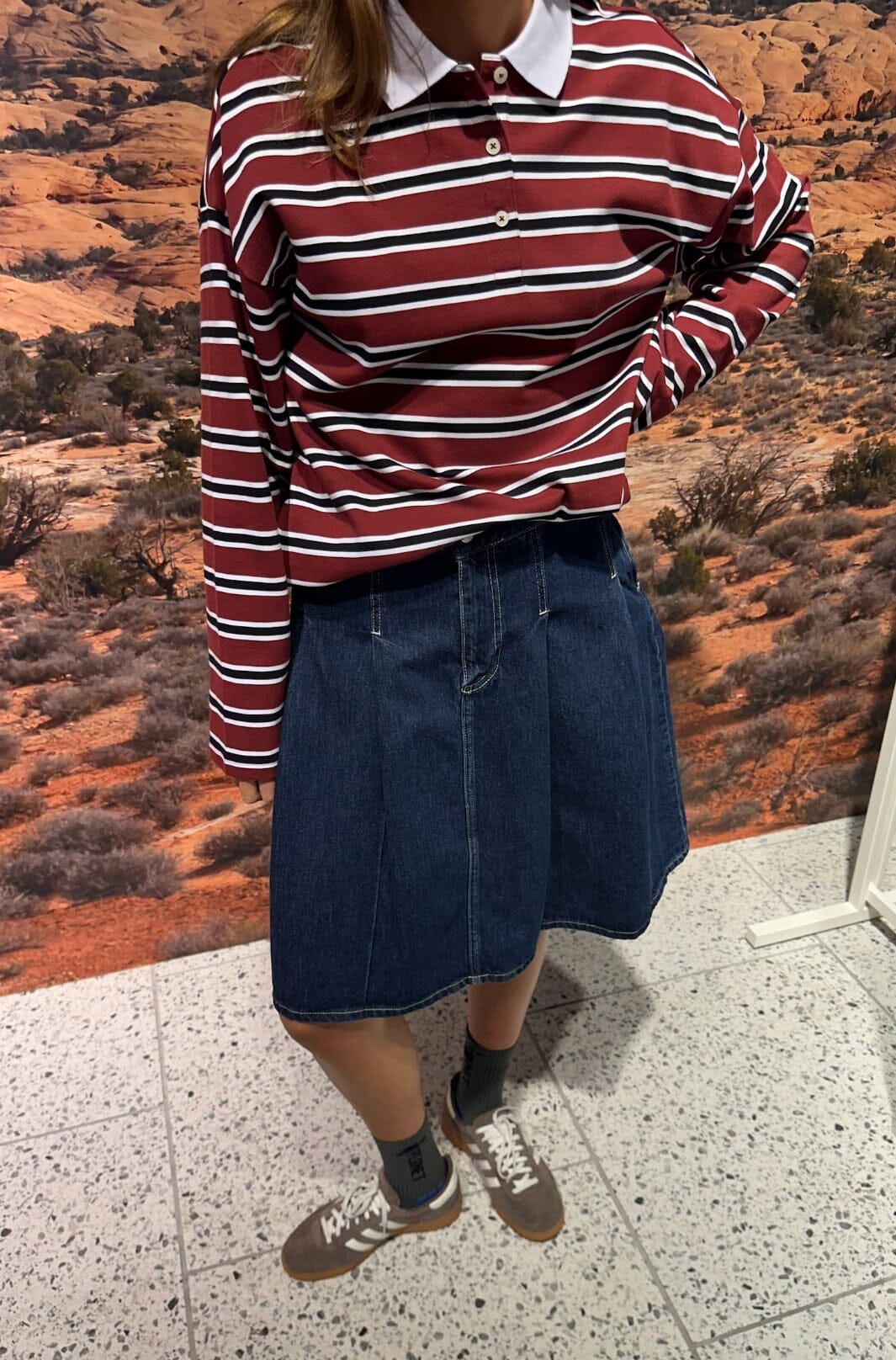 Only Onllara L/S Stripe Polo Ub Swt