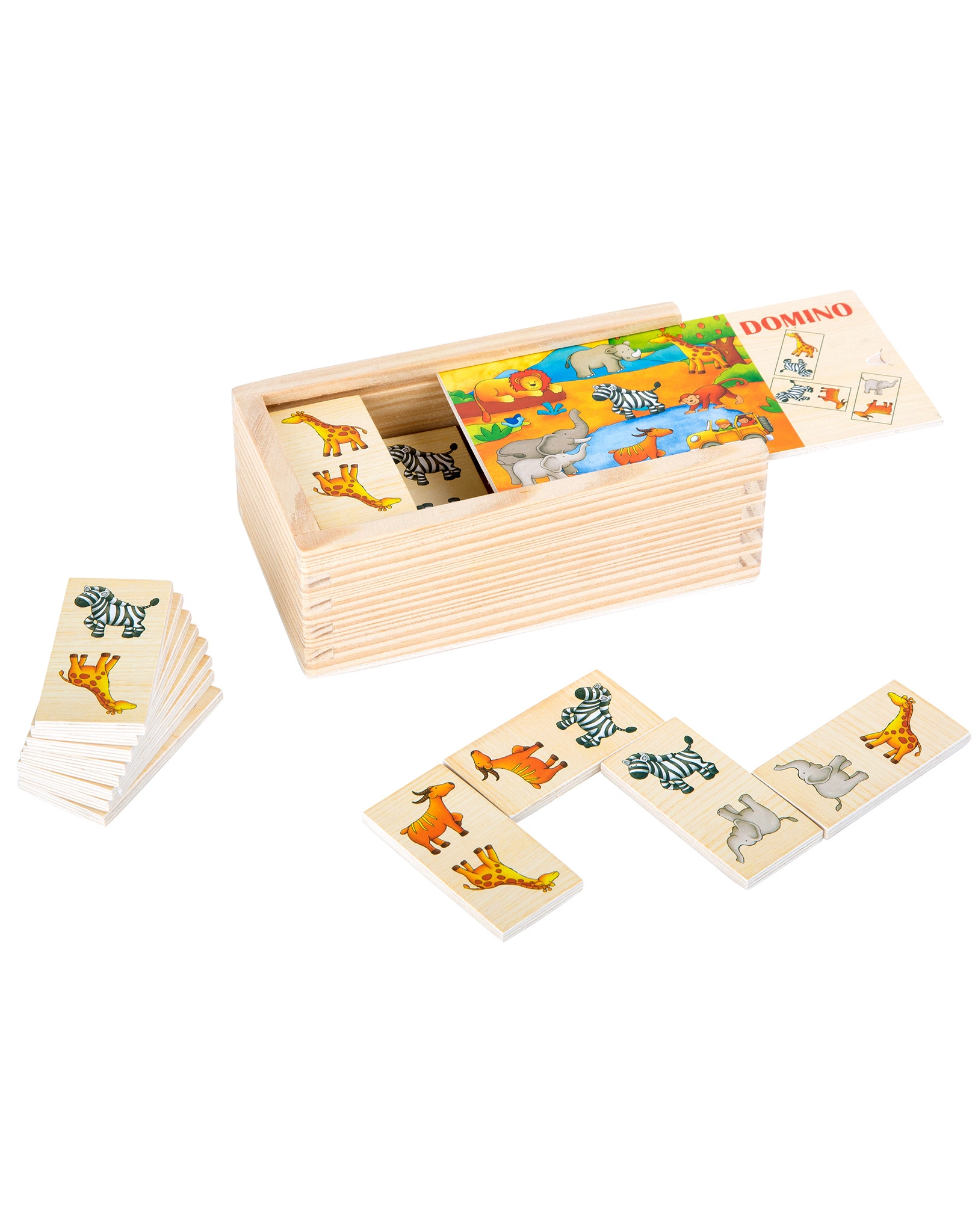 Holz-Domino SAFARI 28-teilig