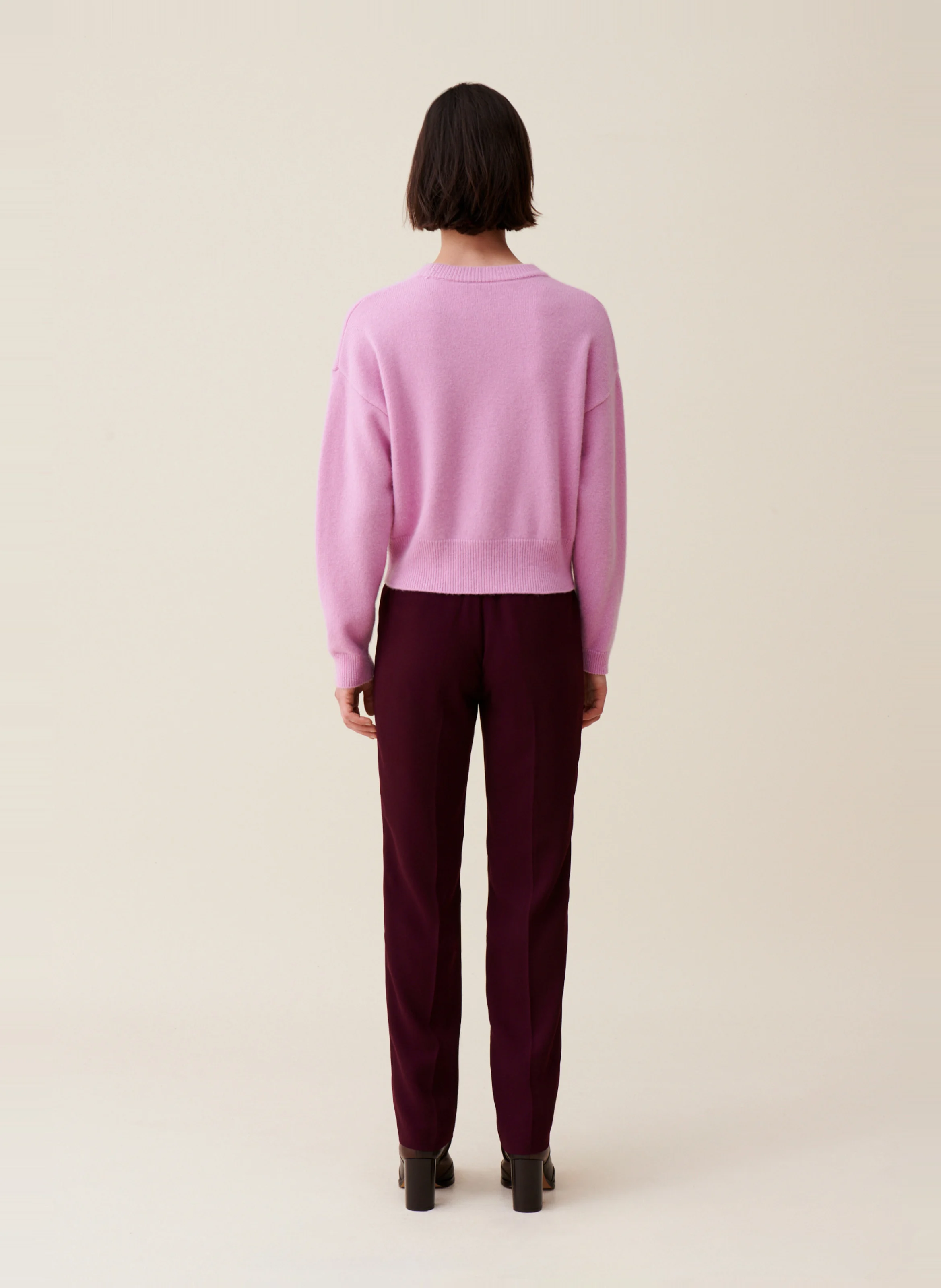 Pull col rond en cachemire | Rose