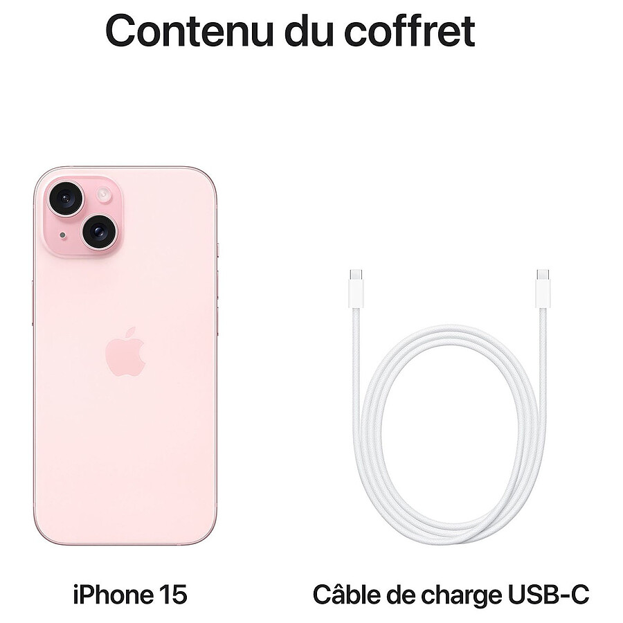 Apple iPhone 15 Rose - 128 Go · Reconditionné