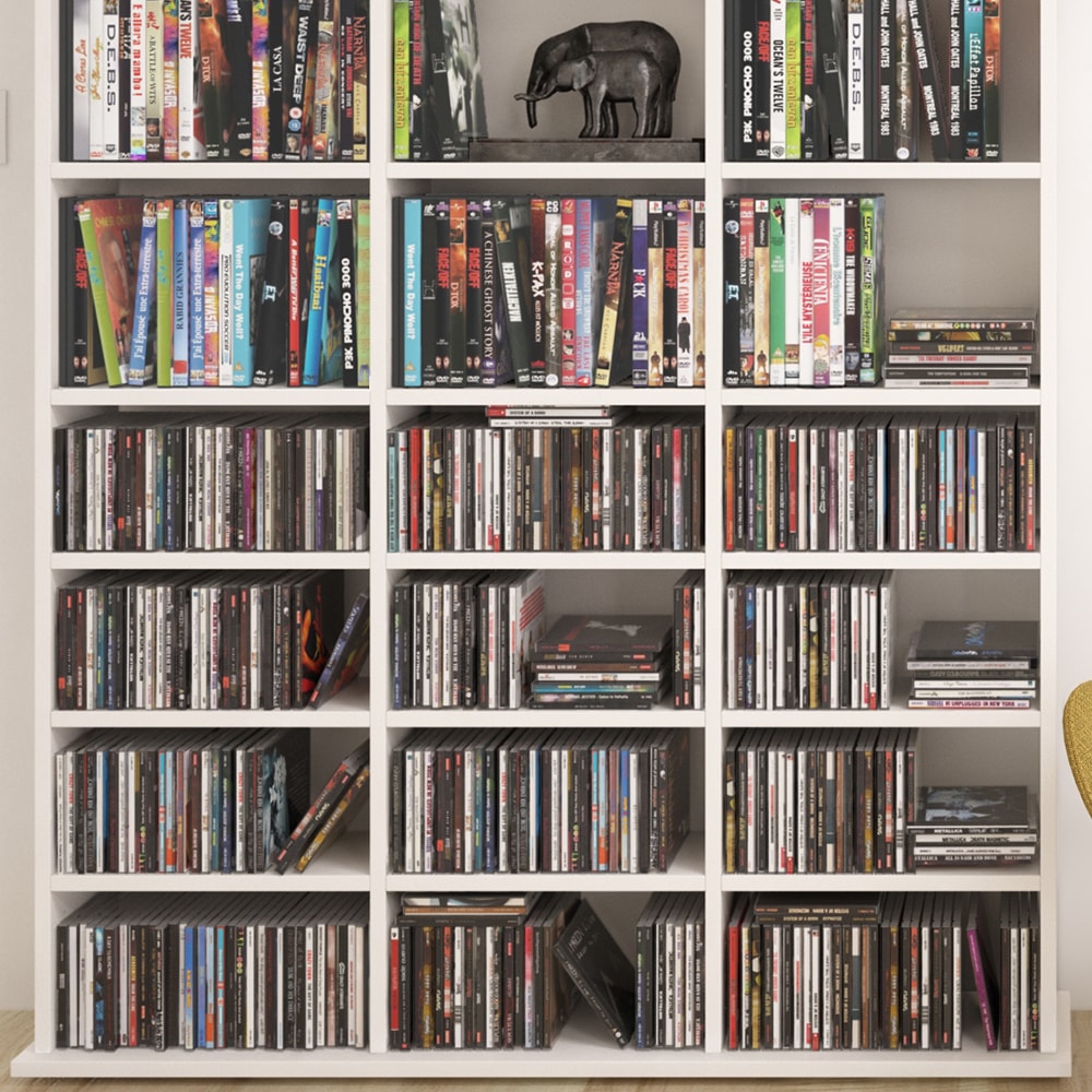 VICCO Medienregal JUKEBOX weiß matt CD DVD Bluray Regal Standregal Regalwand