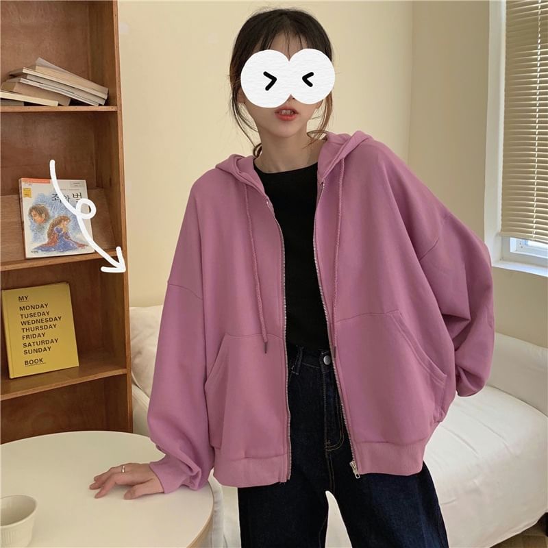 CRIBI - Effen hoodie met rits