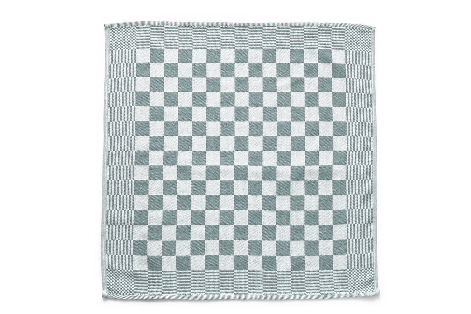 LINNICK Theedoekenset Blok 65x65cm - donker groen - set van 10