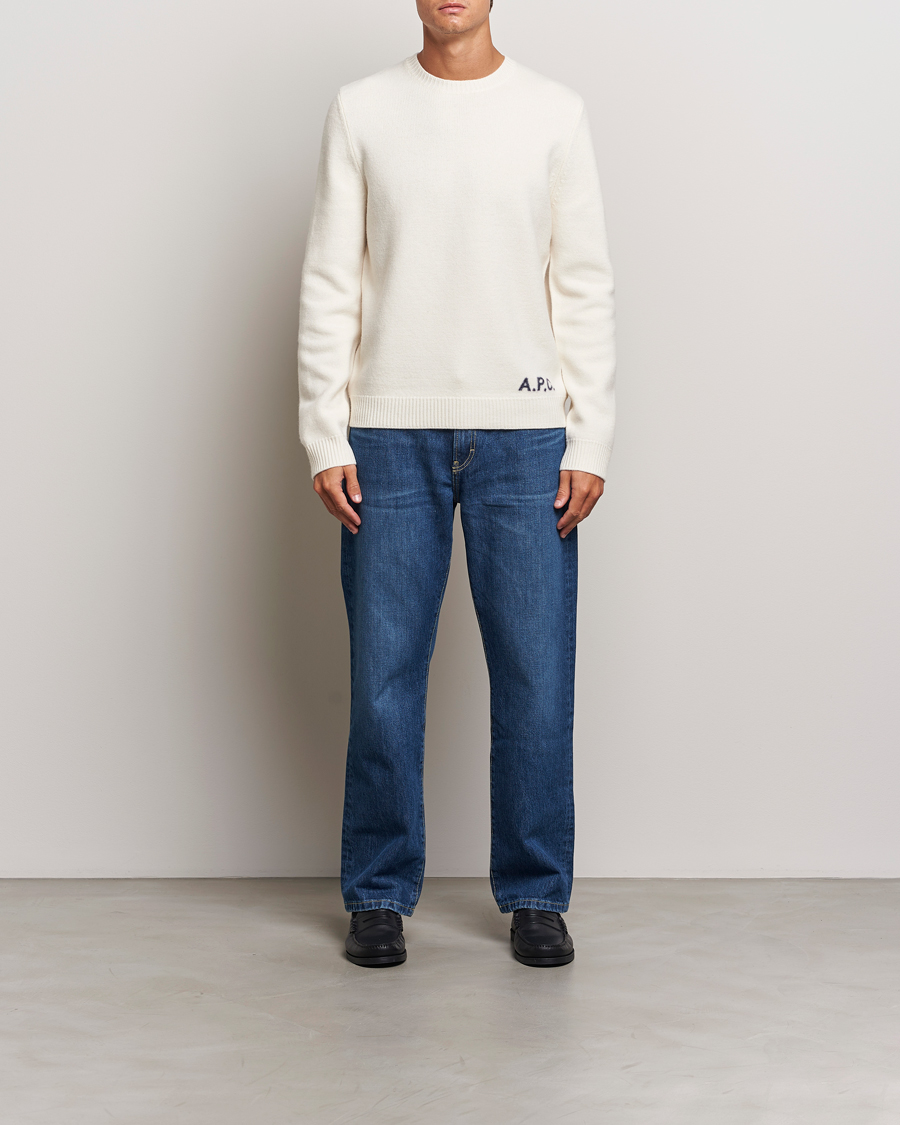 A.P.C. Edward Wool Knitted Sweater Ecru