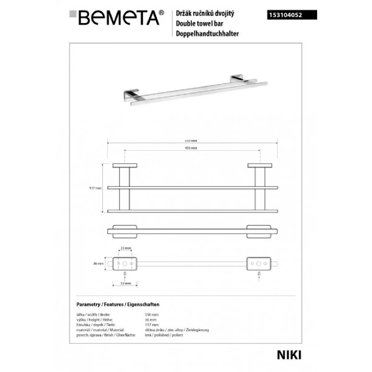 Bemeta - Maison De La Tendance Bemeta Porte-Serviette NIKI - Zinc Poli