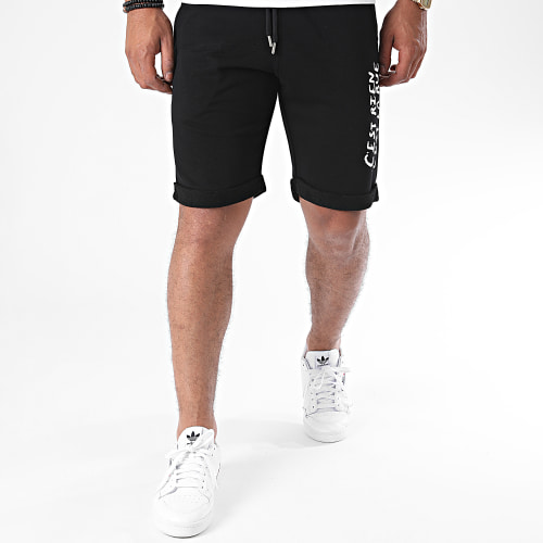 Short Jogging Logo 2 Noir Blanc