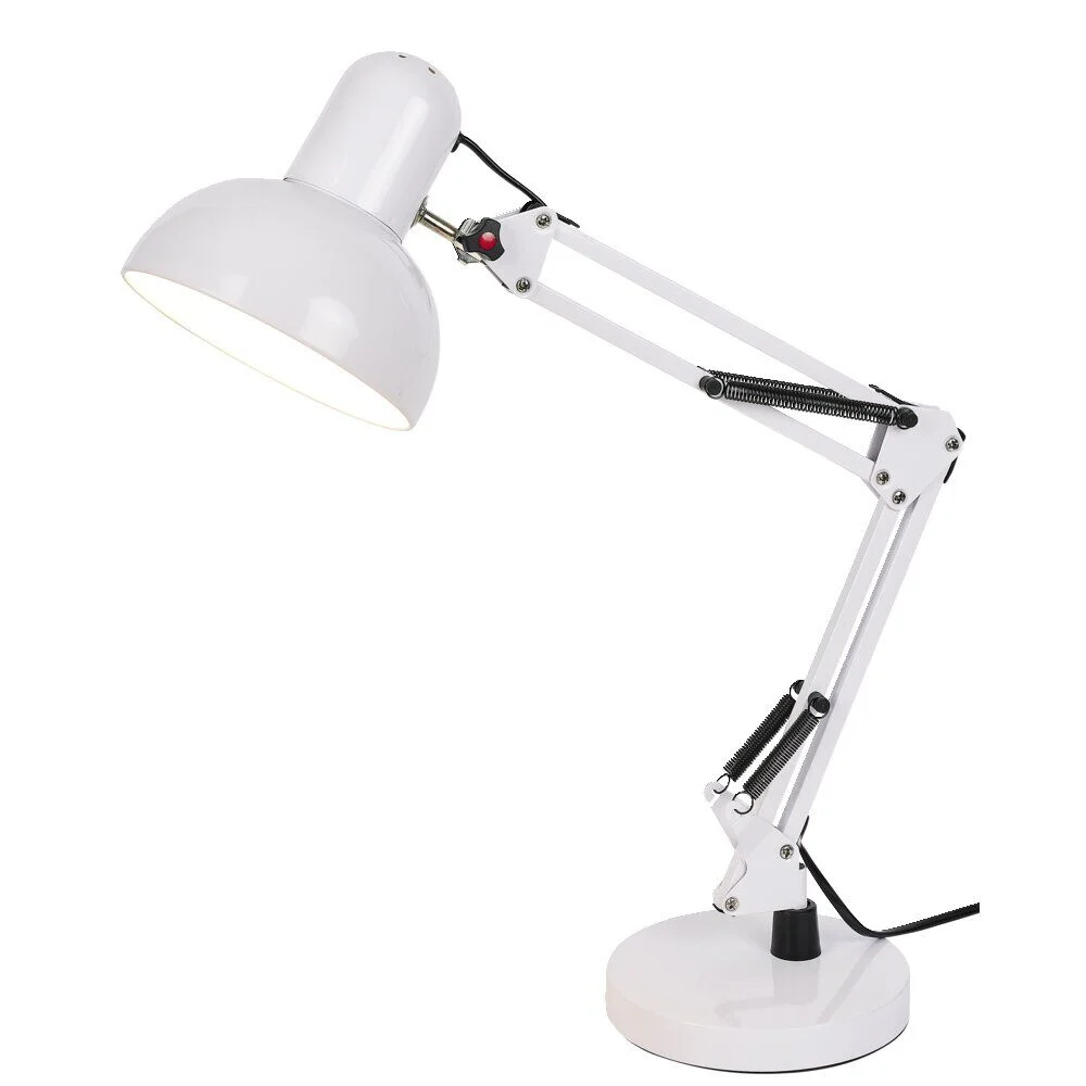 Lampe architecte métal blanc H56cm