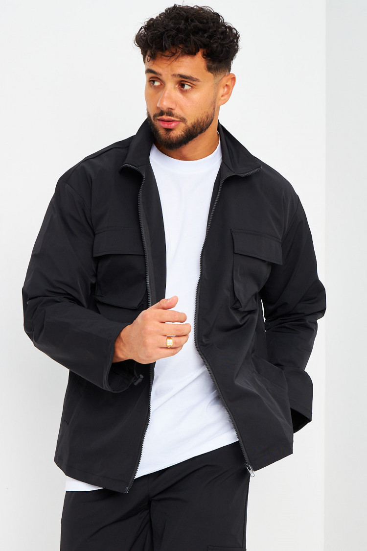Ensemble de jogging veste + pantalon noir à boutons