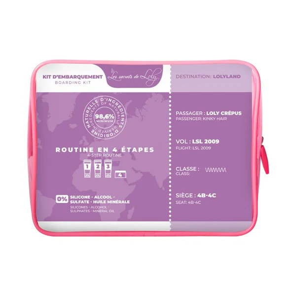 Les Secrets de Loly Trousse Voyage en 4 Etapes  - Cheveux Crépus 4 produits de 100 mL