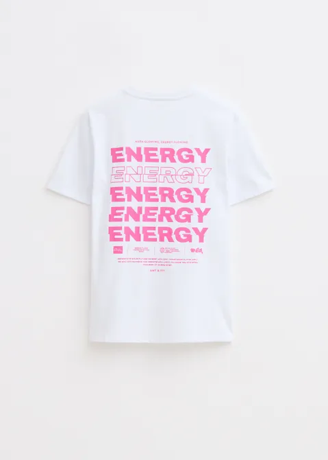 T-shirt met energy print wit (WIT)