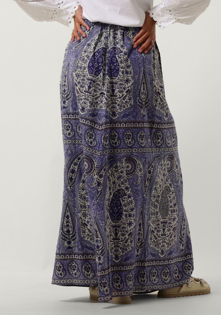 ANTIK BATIK blauwe antik batik maxirok tajar skirt
