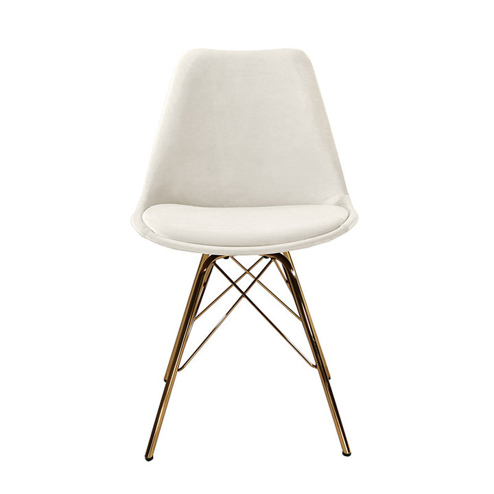 Kick collection - Stoel Velvet Ivoor - Goud frame