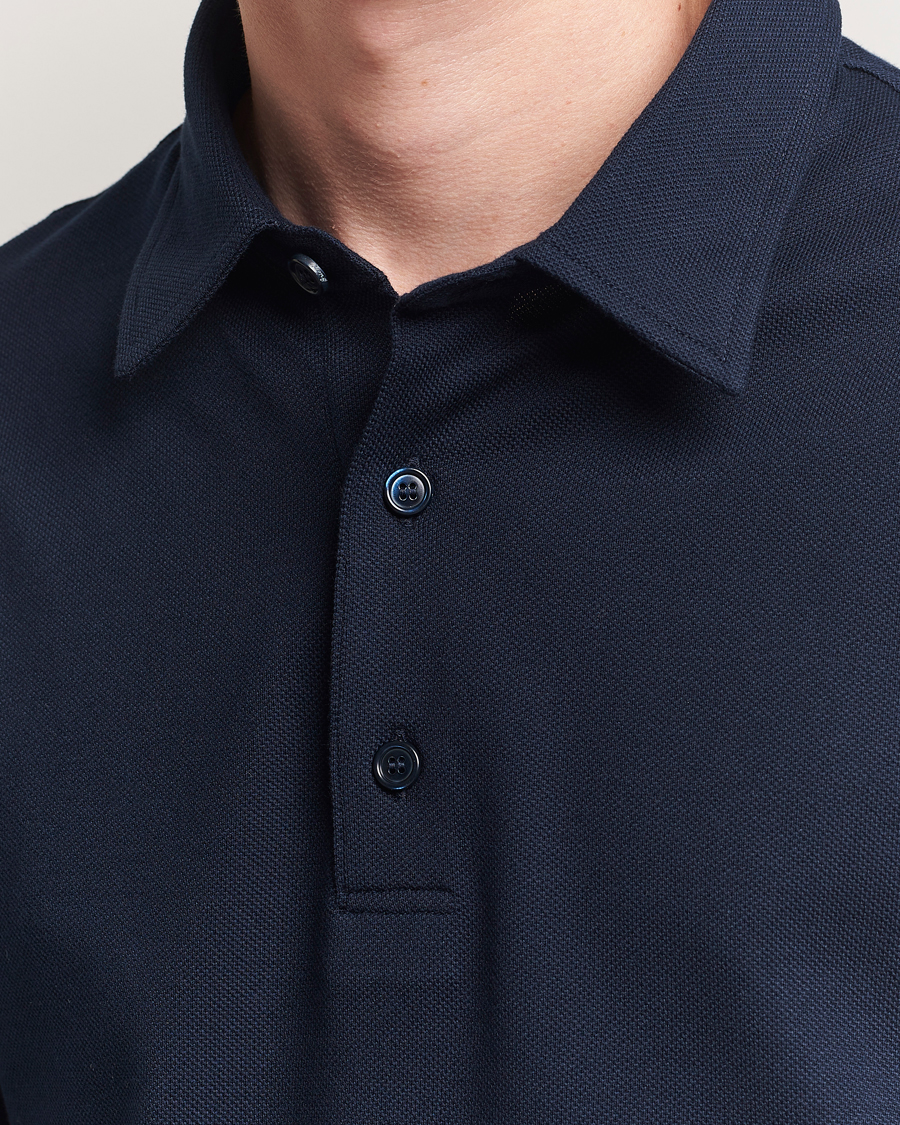 Brioni Short Sleeve Polo Piquet Navy