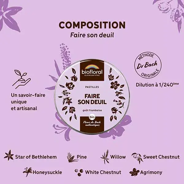 Pastilhas Biofloral Grief Organic Emotion 50g
