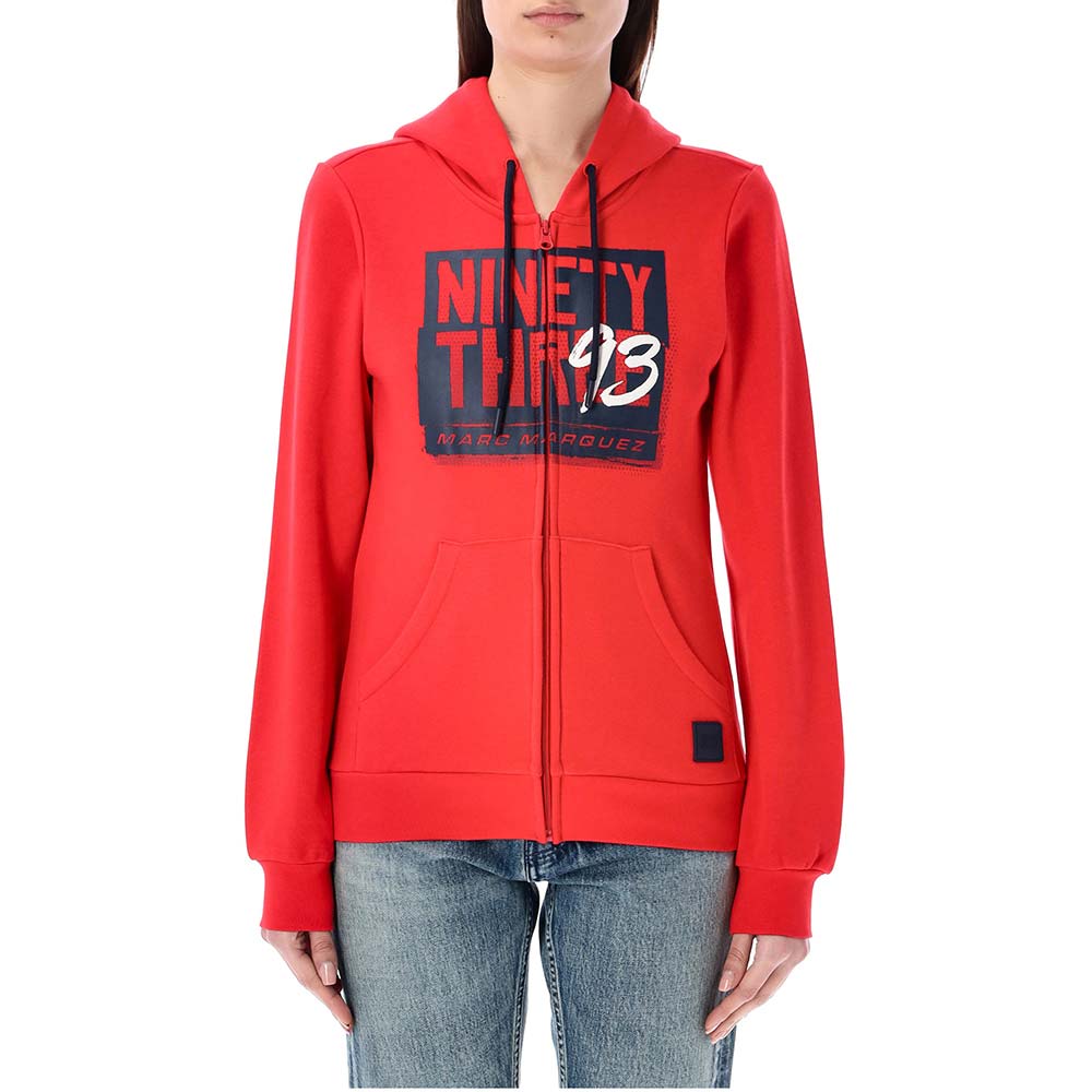 marc marquez - Sweat zippé à capuche femme Ninety Three 93 Rouge