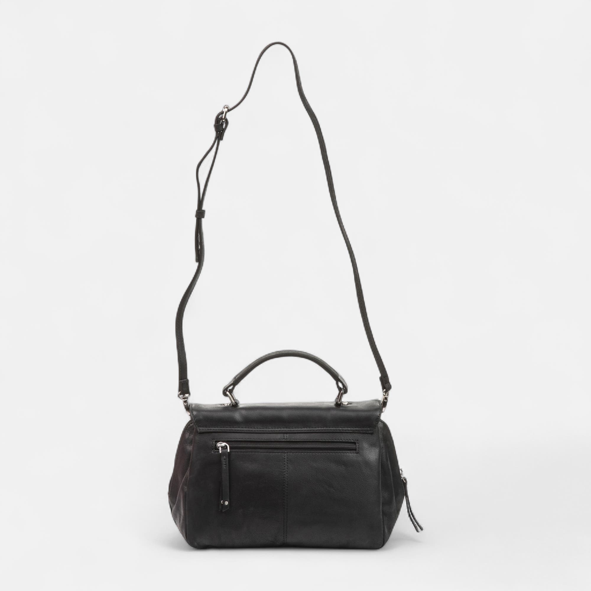 Sac bandoulière en cuir noir