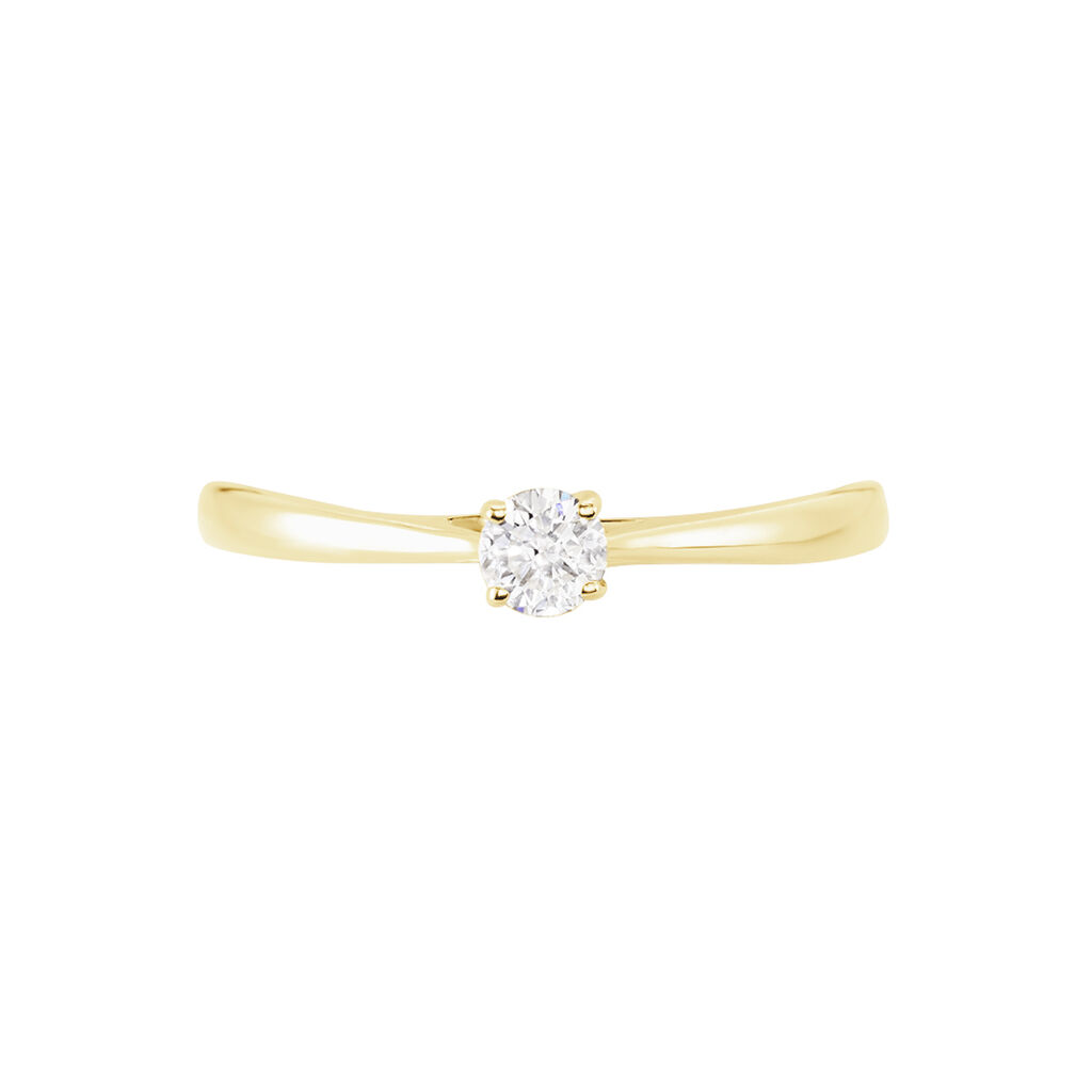Bague Solitaire Or Jaune Fiona Diamant Synthetique