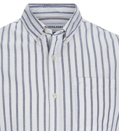 Jack & Jones Skjorte - JjeOxford - Ensign Blue/Stripes