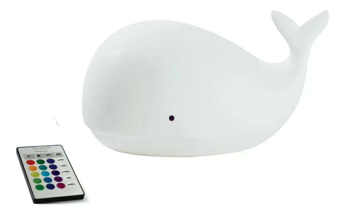 Rabbit & Friends Hval Lampe m. Fjernbetjening Hvid - 1 stk.