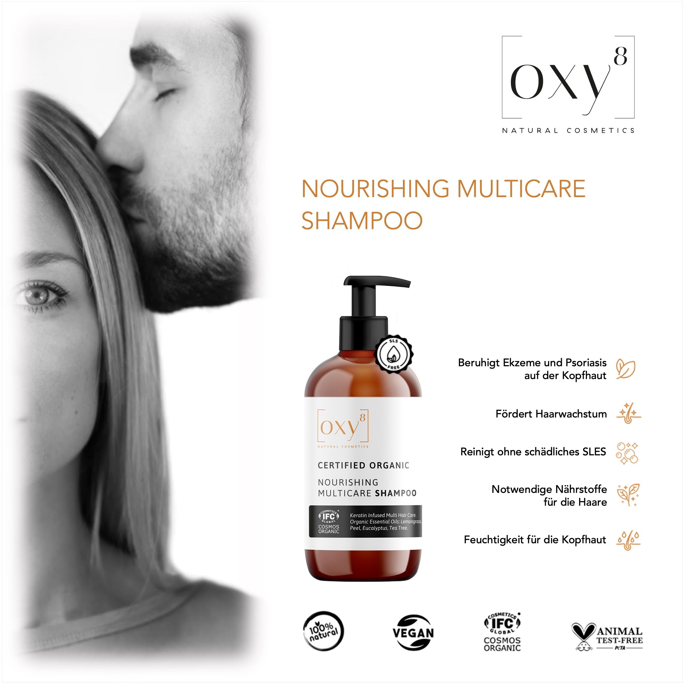 oxy8 Naturkosmetik - Männer Pflege-Set für Haare SHAMPOO & HAIR TONIC
